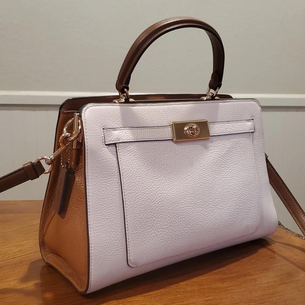 Like NEW Coach Belted Colorblock Lane Carryall Bag - Picture 2 of 13